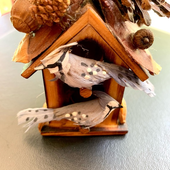 Homemade Birdhouse Decor with Pinecones and Nuts - Picture 2 of 6